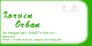 korvin orban business card